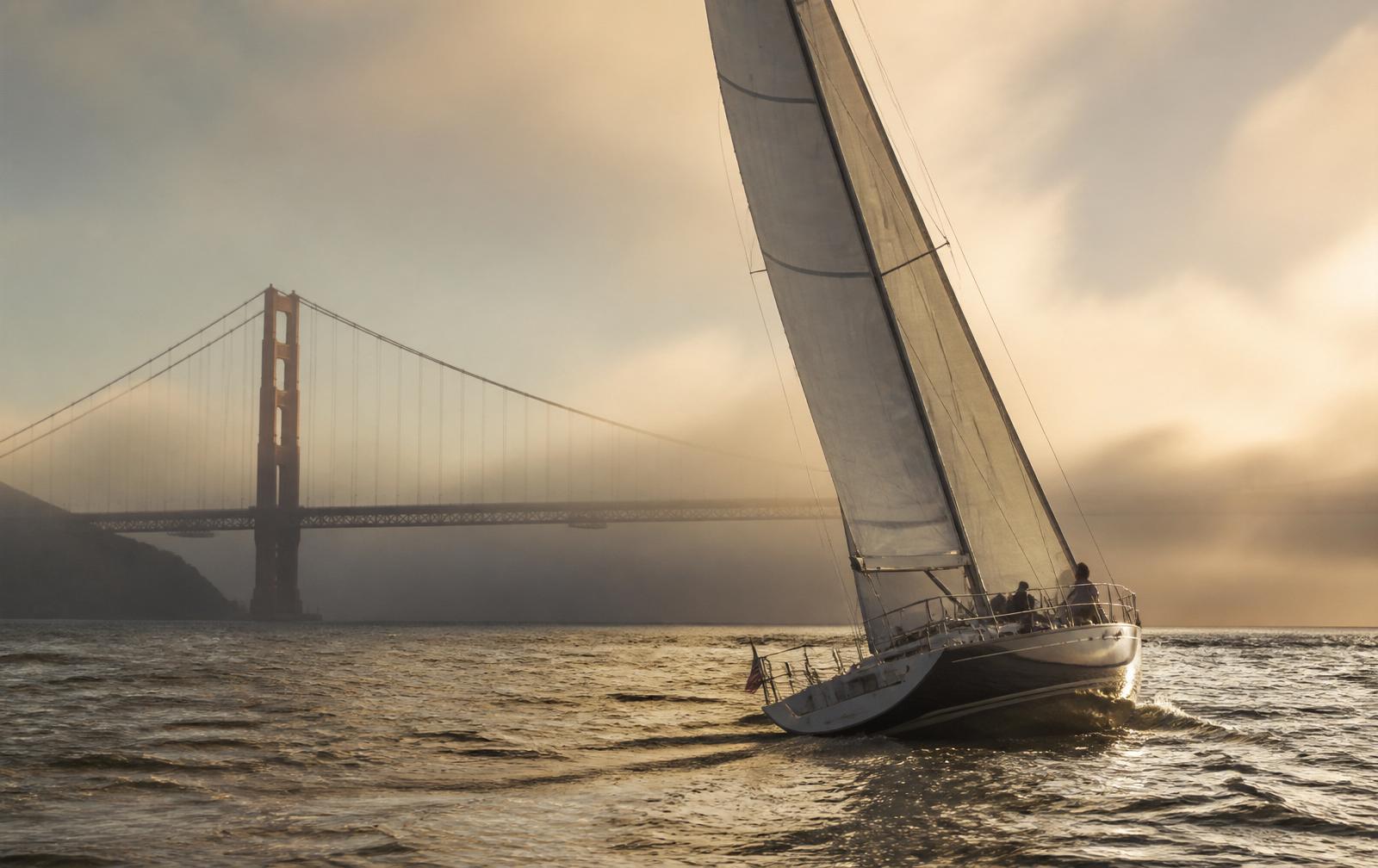Private sailing yacht on San Francisco Bay