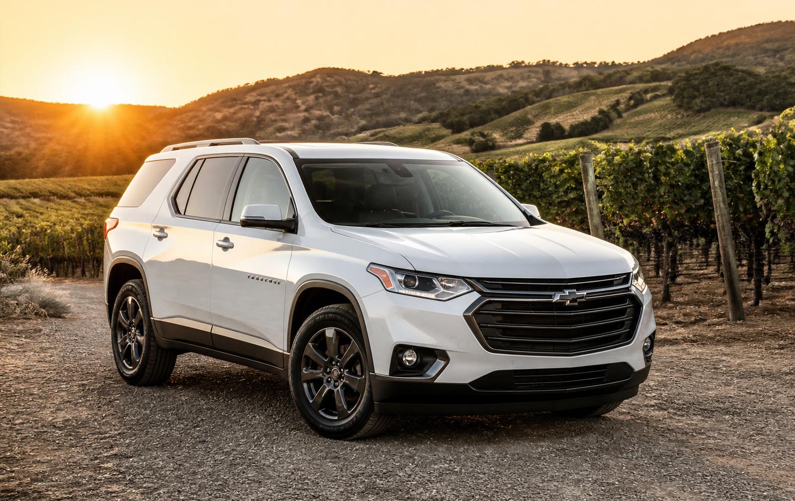 Family SUV in Napa Valley at golden hour